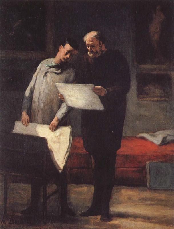 Honore Daumier Rows of a young konstnar Sweden oil painting art